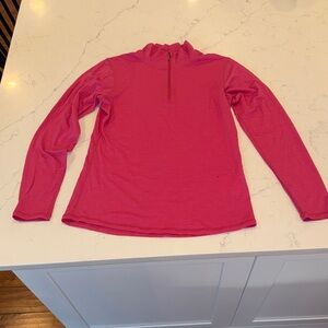 Smartwool Shirt Women’s Pink 1/4 Zip Pullover Merino Base Layer Size L FLAW